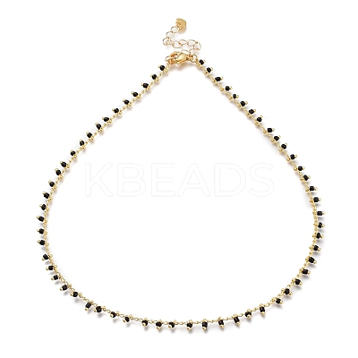 Brass Handmade Glass Beaded   Necklaces NJEW-JN03135-03-1