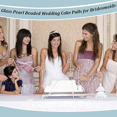 12Pcs 12 Style Glass Pearl Beaded Wedding Cake Pulls for Bridesmaids BJEW-AB00016-1