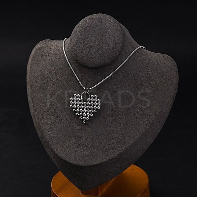Anti-Tarnish 304 Stainless Steel Heat Pendant Round Snake Chain Necklaces for Women STAS-Z114-19P-1