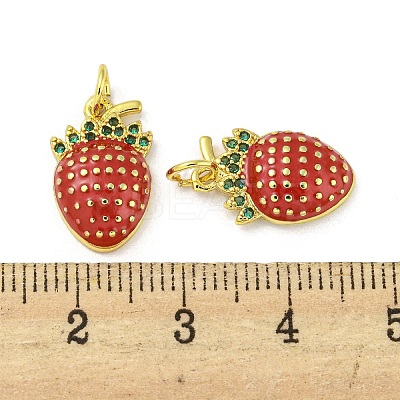 Rack Plating Brass Micro Pave Cubic Zirconia Pendants KK-A200-06G-1