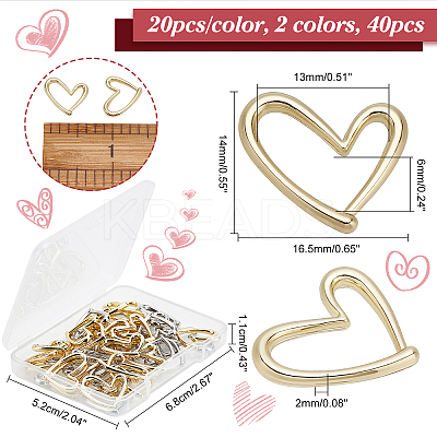 40Pcs 2 Colors Rack Plating Alloy Linking Rings FIND-CA0004-53-1