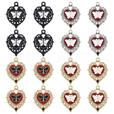 24Pcs 4 Styles Alloy Enamel Pendants ENAM-SC0004-73-1