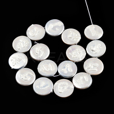 Plating Natural Freshwater Shell Beads Strands SHEL-N026-225A-1