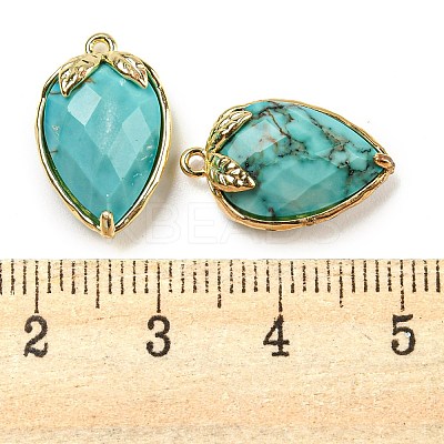 Natural Turquoise Faceted Pendants G-M431-06G-08-1