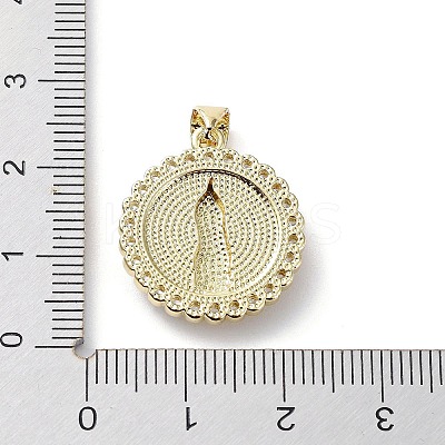 Rack Plating Brass Micro Pave Clear Cubic Zirconia Pendants KK-C041-06A-G-1