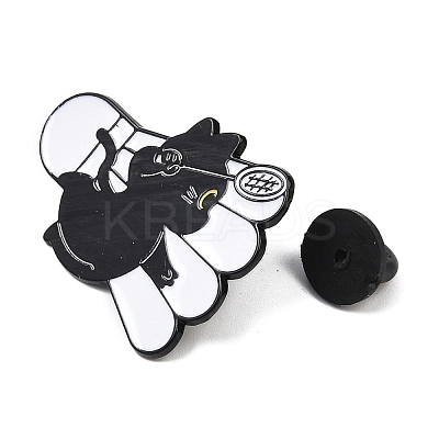 Cat with Badminton Sport Enamel Pins LS-JEWB-I052-05EB-02-1