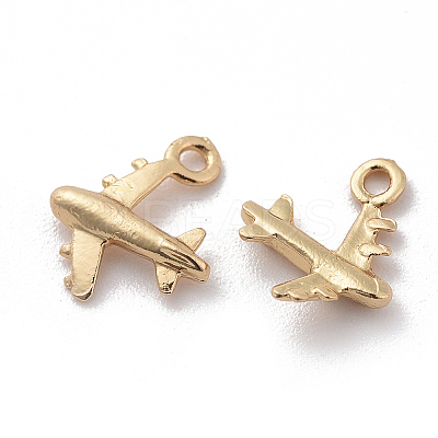Brass Airliner Charms X-KK-S348-010-1