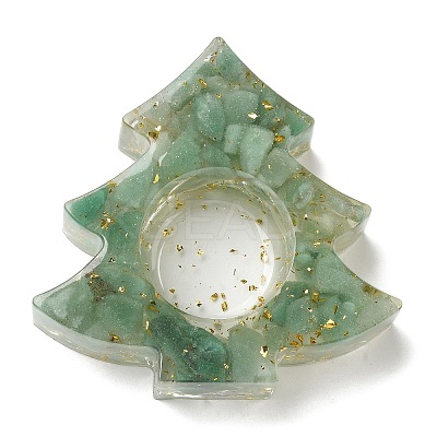 Natural Green Aventurine & Resin Candle Holder Molds DJEW-H012-03C-1