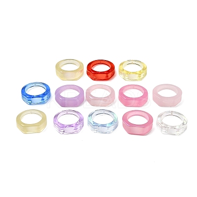 Kids Transparent Acrylic Glue on Ring Base RJEW-P154-01A-M-1