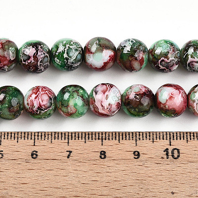 Baking Paint Glass Beads Strands DGLA-N003-10mm-A09-1
