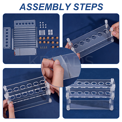Acrylic Multi-Use Colorimetrical Cylinder Tube Display Racks DIY-OC0013-10A-1
