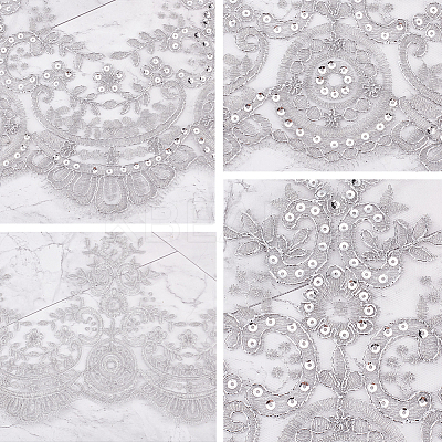 Sparkle Embroidery Flower Polyester Lace Trim OCOR-GF0002-44A-1