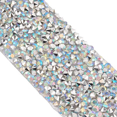 Glitter Resin Hotfix Rhinestone(Hot Melt Adhesive On The Back) OCOR-TAC0004-C-01-1