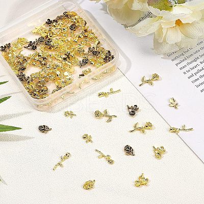 Flower Alloy Cabochons MRMJ-OC0001-96-RS-1