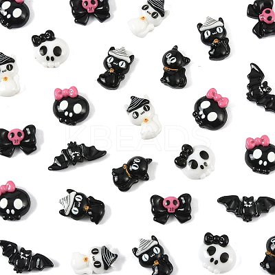 42Pcs 7 Styles Halloween Opaque Resin Cabochons CRES-FS0001-31-1