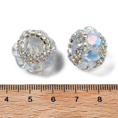 Acrylic Rhinestone Rondelle Beads OACR-S048-02E-1