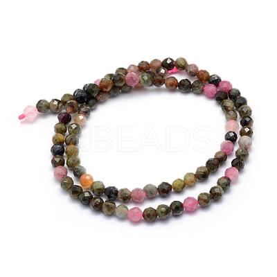 Natural Multicolor Tourmaline Beads Strands G-E411-23-4mm-1