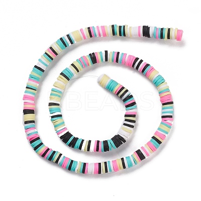 Handmade Polymer Clay Beads Strands CLAY-R089-6mm-153-1