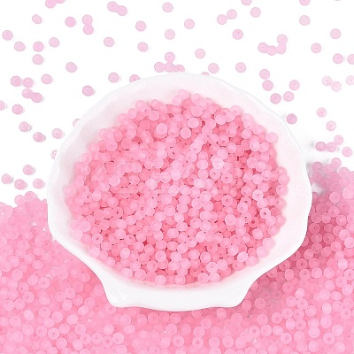 FGB Frosted Transparent Glass Seed Beads SEED-N013-04A-05-1
