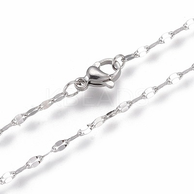 Non-Tarnish 304 Stainless Steel Cable Chain Necklaces NJEW-F265-A-P-1