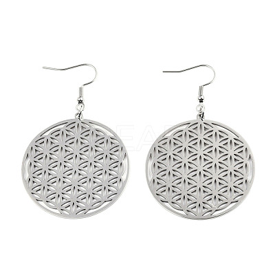 Tarnish Resistant 201 Stainless Steel Dangle Earrings STAS-S105-JN625-1-1