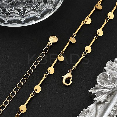 Brass Flat Round Pendant Necklaces NJEW-F329-02G-1