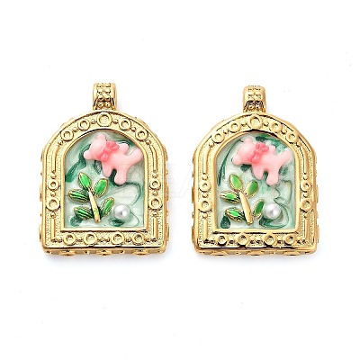 304 Stainless Steel Enamel  Pendants STAS-B084-08G-03-1