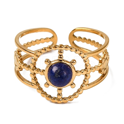 Natural Lapis Lazuli Finger Rings RJEW-Q822-04G-01-1