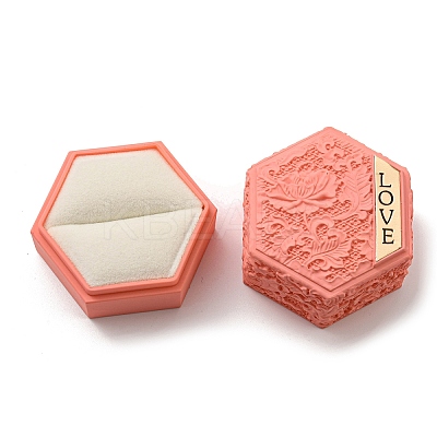 Embossed Hexagon Plastic Rings Storage Boxes LS-CON-P020-C02-1