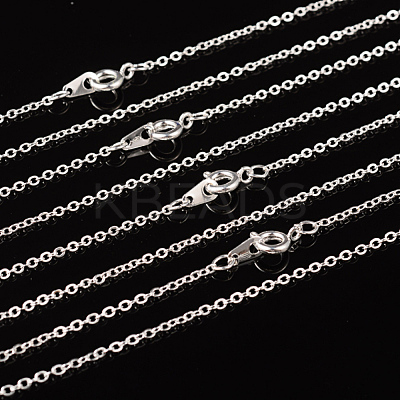 Nickel Free Silver Color Plated Brass Chain Necklaces X-SW028-S-1