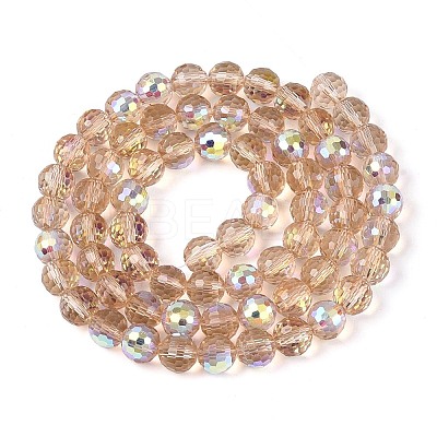 Electroplate Transparent Glass Beads Strands LS-EGLA-N024-01A-C05-1