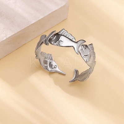 304 Stainless Steel Cuff Bangles for Women BJEW-P372-01P-1
