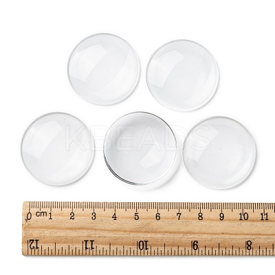 Transparent Glass Cabochons X-GGLA-R026-35mm-1