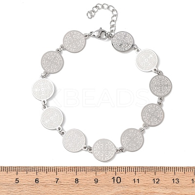 Religion 304 Stainless Steel Link Chain Bracelets for Women LS-BJEW-F524-01P-1