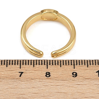 Brass & Oval ABS Imitation Pearl Cuff Rings RJEW-S633-01G-1