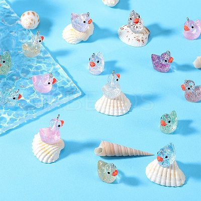 60Pcs 12 Colors Transparent Resin Pendants RESI-SZ0003-37-1