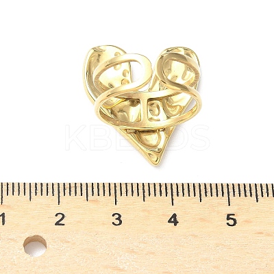Adjustable 304 Stainless Steel Cuff Rings for Women LS-RJEW-V004-04G-1