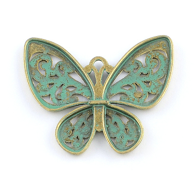 Butterfly Zinc Alloy Pendants PALLOY-R065-067-FF-1