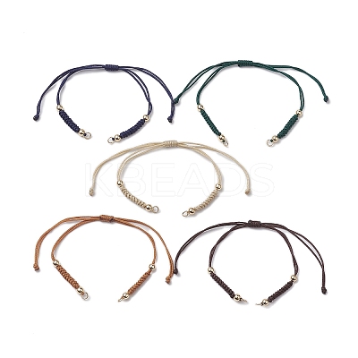 5 Colors Braided Nylon Cord Sets for DIY Bracelet Making AJEW-JB01239-1