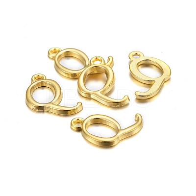 Golden Plated Alloy Letter Pendants X-PALLOY-J718-01G-Q-1