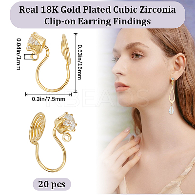 20Pcs Brass Vortex Clip-on Earring Findings KK-BBC0011-05-1