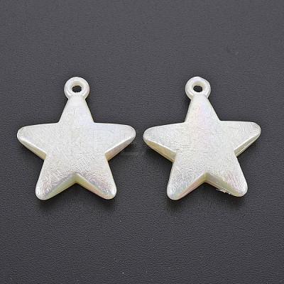 Electroplated ABS Plastic Imitation Pearl Pendants X-KY-T023-003-1