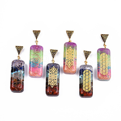 Transparent Epoxy Resin Pendants RESI-T049-19-1