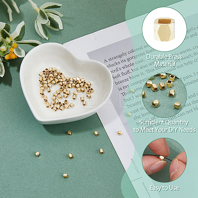 100Pcs Brass Spacer Beads KK-FI0001-02B-G-1