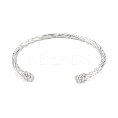 Non-Tarnish 304 Stainless Steel Cuff Bangles BJEW-K222-01P-1
