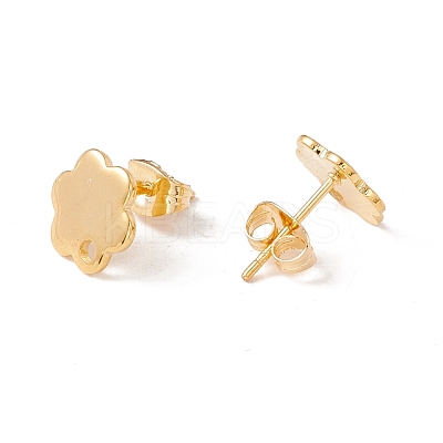 201 Stainless Steel Stud Earring Findings with Hole EJEW-A071-10A-G-1