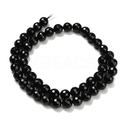 Natural Black Onyx Beads Strands G-C280-B01-8mm-1