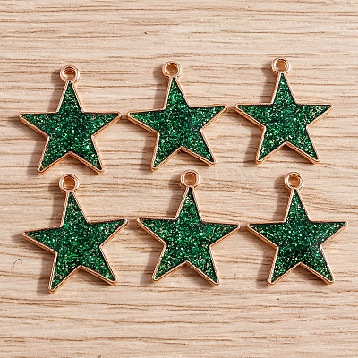 Glitter Alloy Enamel Pendants PW-WG0BABC-04-1