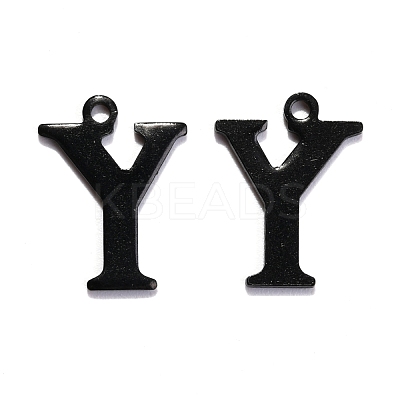 304 Stainless Steel Alphabet Charms STAS-H122-Y-EB-1
