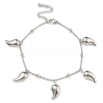 Non-Tarnish 304 Stainless Steel Charm Bracelets for Women BJEW-P334-13B-P-1